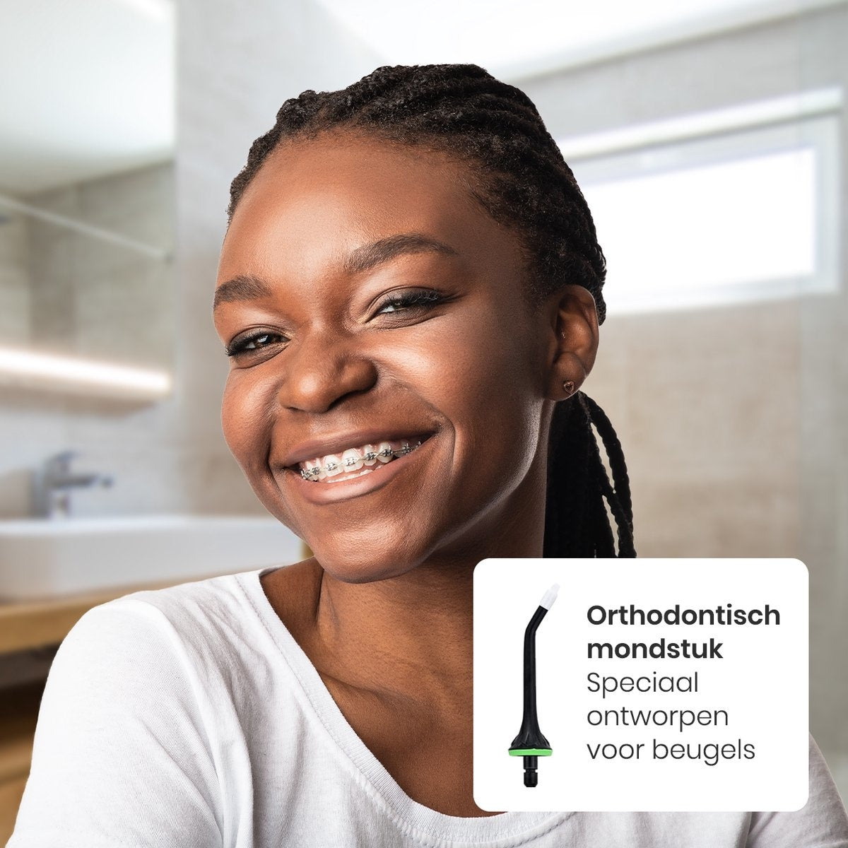 Auronic Water Flosser - Elektrisch - Munddusche Zahnzwischenräume - 3 Stufen - 4 Düsen - 300 ml - Schwarz