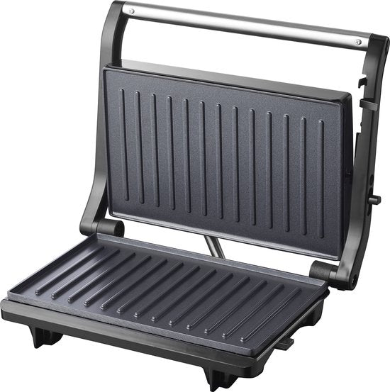 Tomado TGC2001S - Kleiner Kontaktgrill - Toaster - PFAS-frei - Schwarz/Edelstahl - 750 Watt