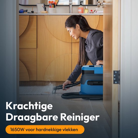 BOLLIT 5-in-1-Teppichreiniger PRO 1650 W – Dampfreiniger und Fleckenentferner – 100°-Dampf – Sofareiniger – Möbelreiniger – Handdampfreiniger – Matratzenreiniger – Sesselreiniger – Reiniger für Auto, Sofa, Boden und Teppich