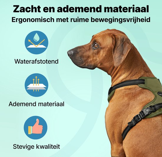 Jake und Jacky Hundegeschirr - Anti-Trekking-Geschirr - Reflektierend - Grün - Größe L