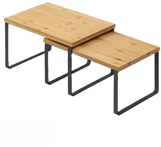 Küchenregale - Arbeitsplattenorganisator - 2er Set Schreibtisch Küchenregal Gewürzregal Badezimmerorganisator -Schwarz