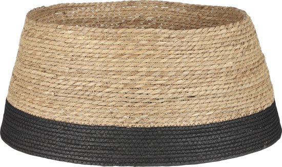 House of Seasons Weihnachtsbaumschürze - H26 x Ø58 cm - Seegras - Schwarz