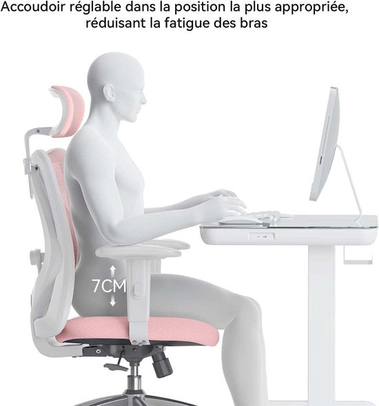 SIHOO M18 Ergonomischer Bürostuhl – Atmungsaktives Mesh-Design – Verstellbare Kopf- und Lendenstütze – Grau