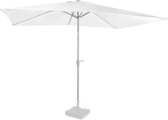 VONROC Premium Sonnenschirm Rapallo 200x300cm - Langlebiger Sonnenschirm - Neigbar - UV-beständiges Tuch - Weiß - Inkl.