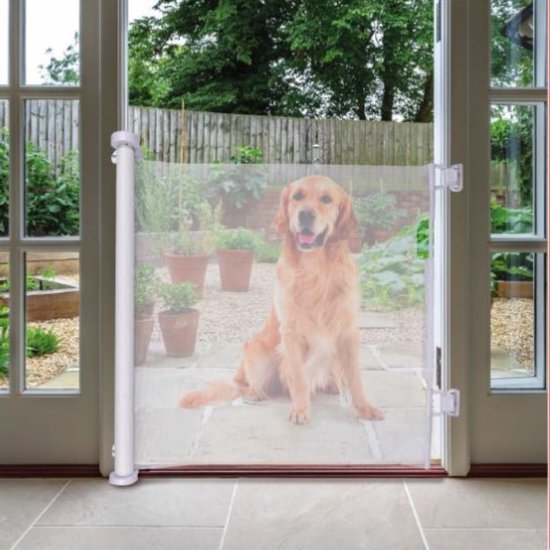 maxxpro Ausziehbares Gitter – 11 x 160 x 86 cm – Bedienung mit 1 Knopf – Flexibel – Weiß