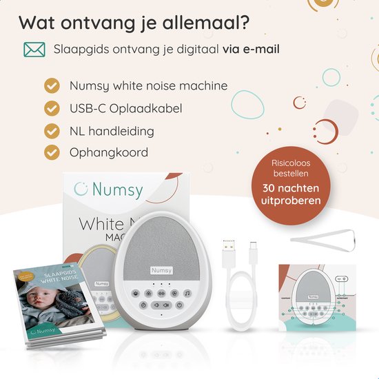 Numsy Calm White Noise Machine Baby - Weißes Rauschen Maschine