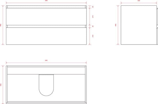 Mirlux Badezimmerschrank Hell-Eiche 100 cm – Waschbecken Weiß – Badezimmerschrank-Set – Waschbeckenunterschrank Hell-Eiche