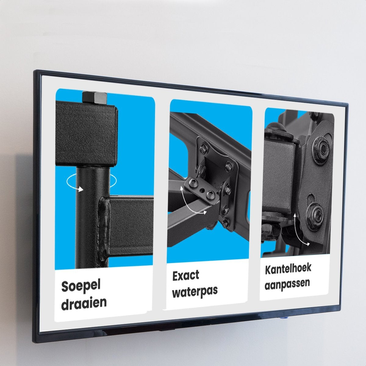 Auronic TV-Halterung - drehbar und neigbar - 23 bis 60 Zoll - bis zu 45 KG - Schwarz