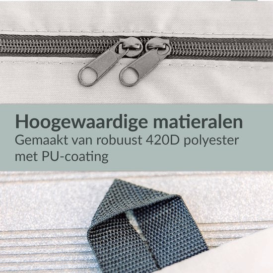 Chefarone Schutzhülle Gartenkissen - Extra Groß 60x175 cm - Aufbewahrungshülle Gartenmöbel, Lounge Set und Liege - Kissenbeutel für Lounge Kissen - Gartenkissenhülle Wasserdicht - Wetterfest - UV Schutz - Grau