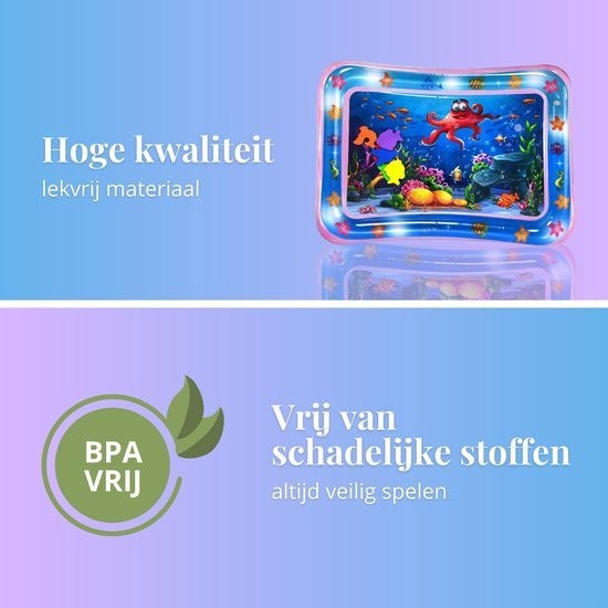 Tenify Waterspeelmat - Watermat - Speelkleed - Opblaasbaar - Tummy Time - Baby Speelgoed 0 Jaar - Kraamcadeau - Roze