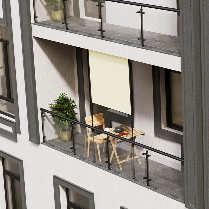 Juskys Barbados Vertical Sunshade 150 x 310 cm Beige - Stilvoller Sonnen- und Sichtschutz für Balkon und Terrasse