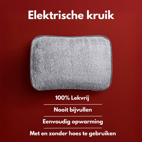 Coozie Elektrische Kanne - 1L - mit ThermoSoft-Hülle aus flauschigem Stoff - Wärmende weiche Heißwasserkanne - Heißwasserkanne - Grau