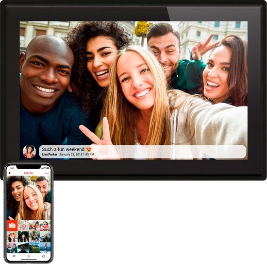 Denver Digitaler Fotorahmen - 10,1 Zoll - FLAT DESIGN - HD - Frameo App - WiFi - IPS Touchscreen - 16GB