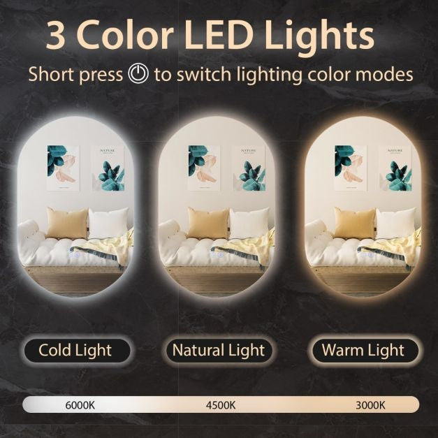 Coast Dimmbarer Led Spiegel für Badezimmer - Wandspiegel - 80x50 cm