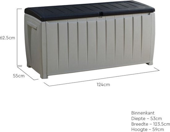 Keter Novel Aufbewahrungsbox - 340L - 124x55x62.5cm - Grau