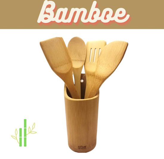 Bambus-Küchenset  – Spatel – Löffel – Schöpflöffel – 4-teilig