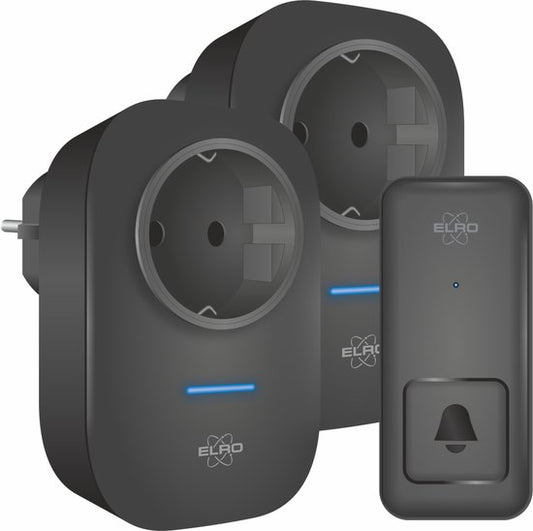 ELRO DB4000 Wireless Kinetic Doorbell Set - Niederländische Version - mit 2x Steckempfänger mit Steckdose - keine Batterien erforderlich