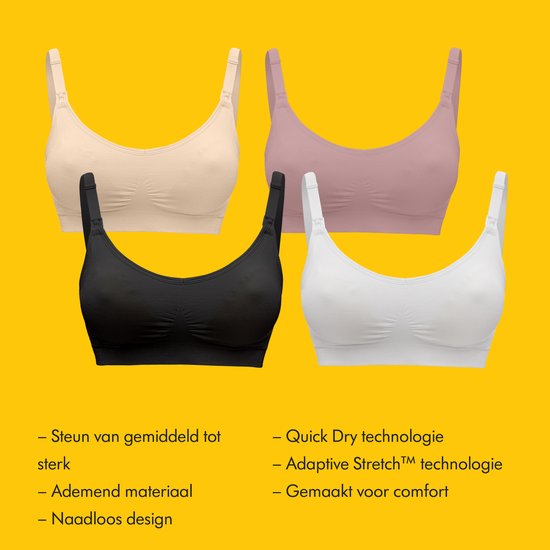 Medela Keep Cool Ultra BH – Nahtloser Still-BH – Schwangerschafts-BH mit 6 atmungsaktiven Zonen – Soft-Touch-Material – Bequem und stützend – Weiß – Größe M