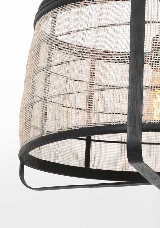 Anne Lighting – Hängeleuchte – Capos – schwarz – Holz und Stoff – Ø 48 cm – E27 – 3511ZW