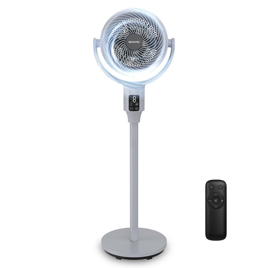 Auronic Standventilator – 59/108 cm – 9 Geschwindigkeitsstufen – 90°-Oszillation – Fernbedienung – Flüsterleise – Grau