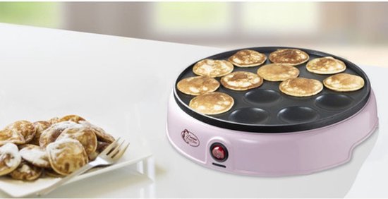 Bestron Poffertjes-Pfanne - APFM700SDP - 800W - Poffertjes-Maschine - Elektrisch - Rosa - 5 Jahre Garantie