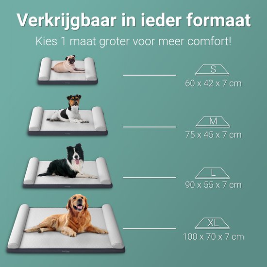 CozySense® Orthopädisches Hundekissen - 90 X 54 cm - Größe L - Wasserdicht - Geeignet als Sitzkissen & Hundebett - Waschbarer Bezug - Weiß
