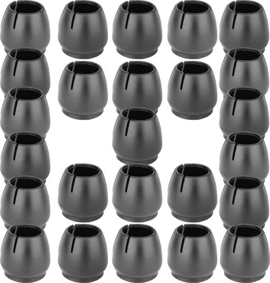Roegaarden Stuhlbeinschoner - Stuhlbeinkappen - 12-16mm - 24 Stück - Schwarz