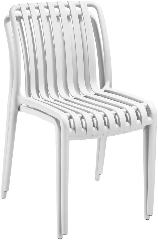 tectake® 2er Set Gartenstühle Alcudia - Creme - Kunststoffstühle - Stapelbar - Stühle für Garten, Terrasse oder Balkon - Wetterfest und UV-beständig - Belastbarkeit 120kg pro Gartenstuhl