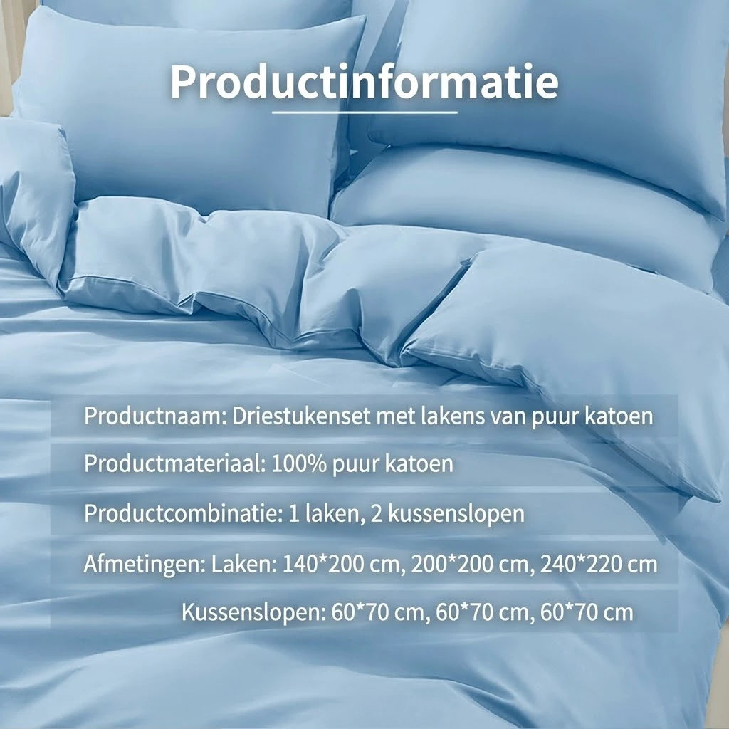 Ochama Bettwäscheset aus Baumwolle – 200 × 200 cm – blau