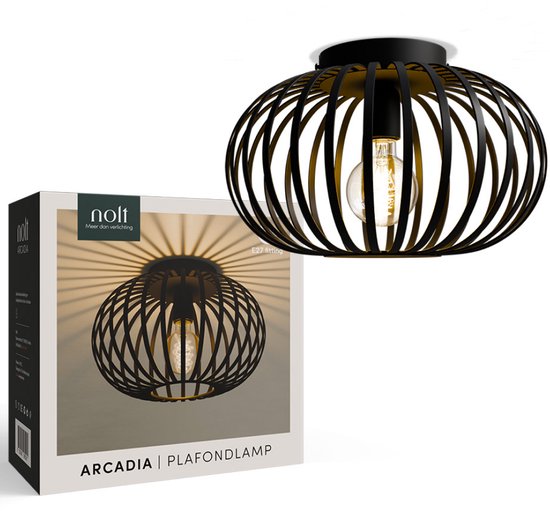 Nolt Deckenleuchte Schwarz - Deckenleuchte E27 Lampe - Industrial - ⌀ 30cm