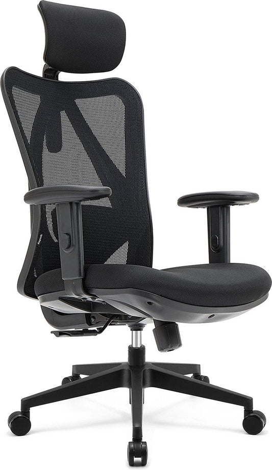 LifeGoods Bürostuhl - Ergonomisch - Bis 136 kg - 120° Kippmechanismus - Schwarz