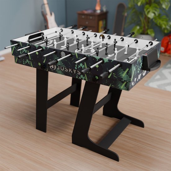 Juskys Multi-Play Tisch 5 in 1 - 104 x 58 x 73 cm - Billard / Tischfußball / Hockey / Tischtennis / Basketball - inkl. Zubehör