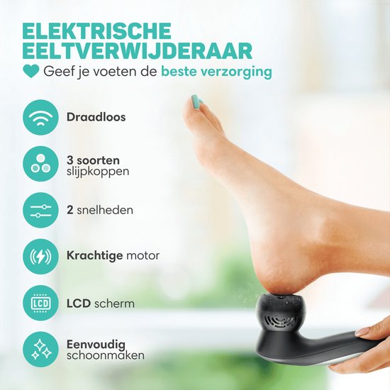 Vulpes Goods® BeautyCare - Elektrischer Hornhautentferner PRO - Inkl. 6 Hornhautscheiben - Hornhautentferner elektrisch - Professionelles Hornhautentferner-Set, 10-teiliges Pediküre-Set und Reisetasche - Fußfeile - Usb aufladbar - IPX7 wasserdicht