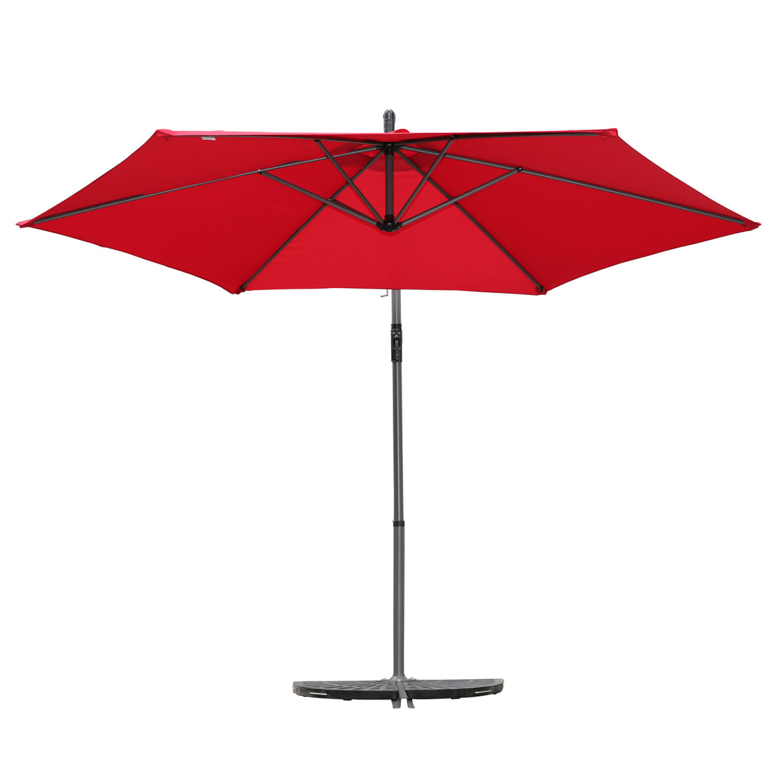 Angel Living Schwebeschirm 300 cm – Kurbel-Sonnenschirm mit Neigungsfunktion – Rot