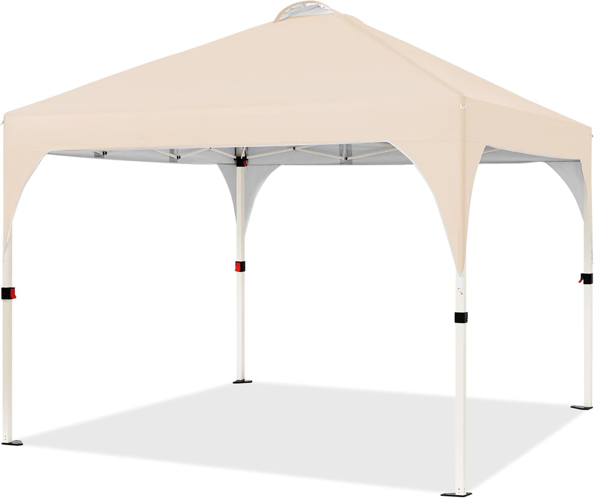 Yaheetech Faltpavillon 3 x 3 m – Wasserabweisend, höhenverstellbar – BeigeYaheetech Faltpavillon 3 x 3 m – Wasserabweisend, höhenverstellbar – Beige