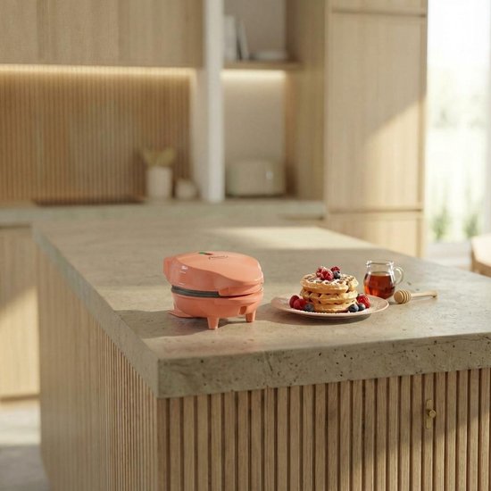 Bestron Waffeleisen – AMW500PE – 550 W – Mini-Waffeln – Antihaftbeschichtung – Orange – 5 Jahre Garantie