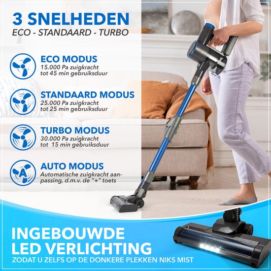 Innovixpro® Stabstaubsauger Cordless - Leistungsstarker 30KPa - Mit Wischfunktion - Beutellos - Akkubetrieben - Inkl. Extra Aufsätze & Aufbewahrungsbeutel - HEPA Filter - Multifunktional
