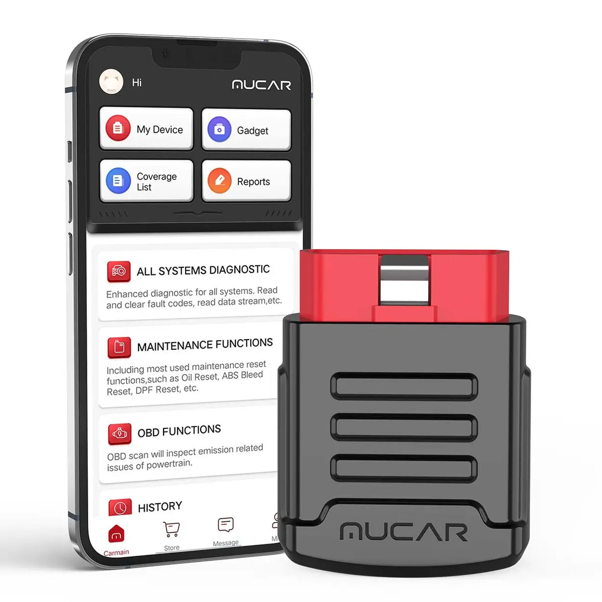 MUCAR BT200 Pro OBD2-Scanner mit Bluetooth, lebenslang kostenlose Vollsystemdiagnose, 15 Reset-Dienste (1 Jahr kostenlos), alle OBD2-Funktionen, kompatibel mit über 128 Automarken, für iOS und Android