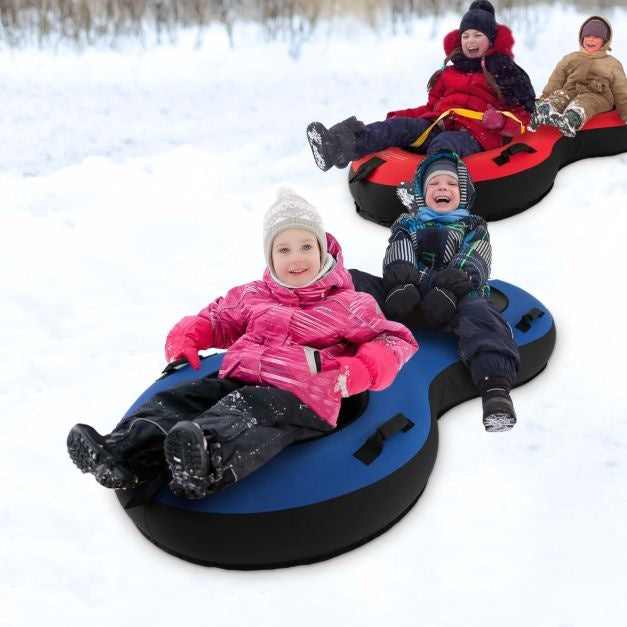 Coast 2-Sitzer-Schneeschlitten - 200 cm - Mit Kordelzug - Blau