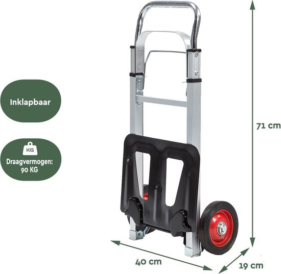BRASQ Faltbarer Stahltrolley - 90 KG Kapazität - Transportwagen - Plattformwagen - Trolley