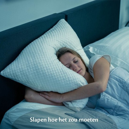 EL Life Kissen Nackenschmerzen - 80 x 80cm - Bambuskissen - Memory Foam / Memory Foam Füllung - Ergonomisch und orthopädisch - Inklusive Kopfkissenbezug