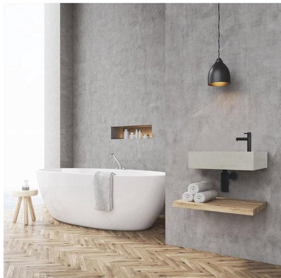 DIFFERNZ JUKON SPRUDELBRUNNEN-SET 38,5 × 18,5 × 9 cm BETON HELLGRAU
