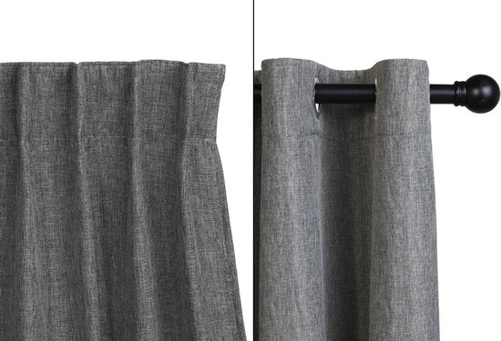 Lifa Living - Beige Luxusvorhänge - Verdunkelung - Polyester - Mit 8 Aufhängeringen - 150 x 260 cm