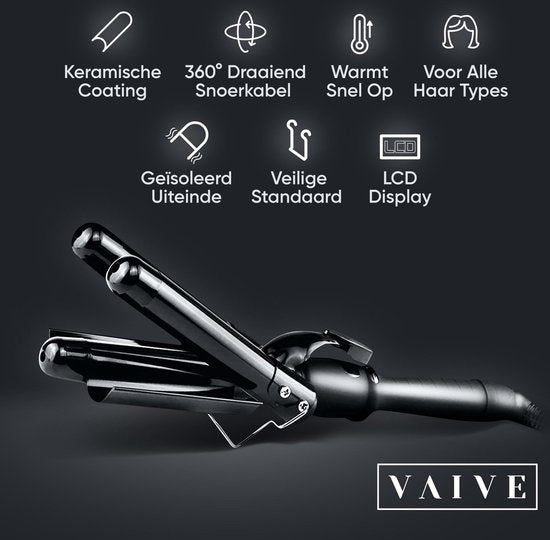 VAIVE - Professional Waffeleisen 25mm - Signature Curls Edition - Waver - Wellen-Lockenstab - Wellen-Lockenstab - Beach Waves