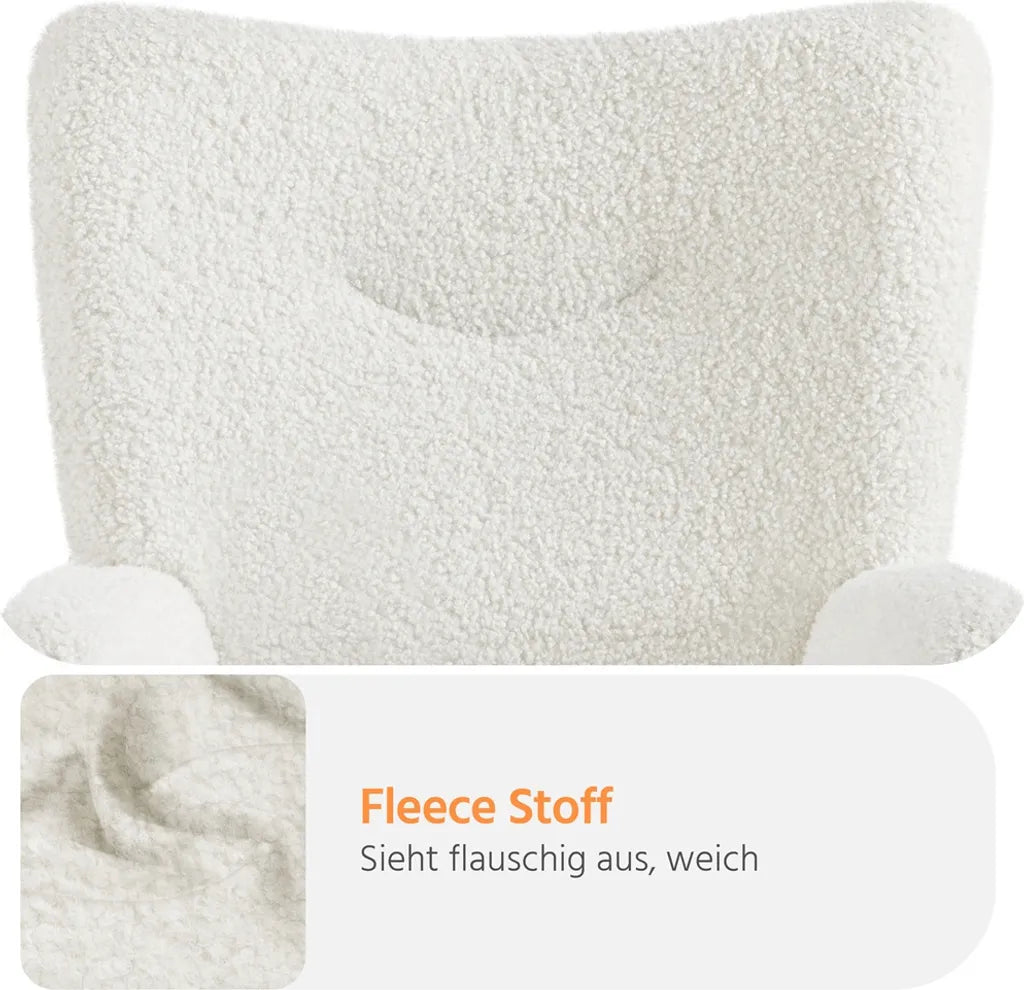 Yaheetech Relaxsessel 73,5 x 81 x 98 cm – Weiß – Skandinavischer Sessel mit Bouclé-Bezug