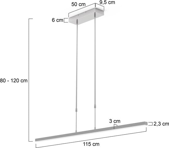 Steinhauer - Pendelleuchte - Bande - Stahl - Kunststoff Metall - Designleuchte - LED - 3319ST