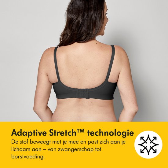 Medela Keep Cool Ultra BH – Nahtloser Still-BH – Schwangerschafts-BH mit 6 atmungsaktiven Zonen – Soft-Touch-Material – Bequem und stützend – Schwarz – Größe L