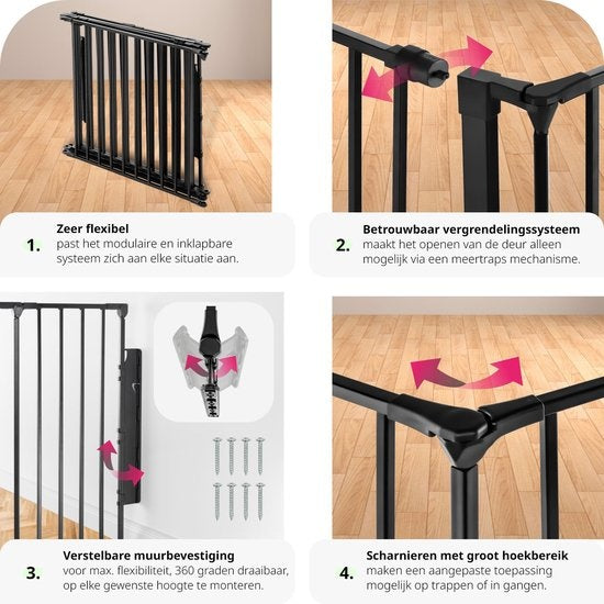 tectake - Kaminzaun Sicherheitszaun - Agni - 5 Elemente - stabil und sicher - 403569