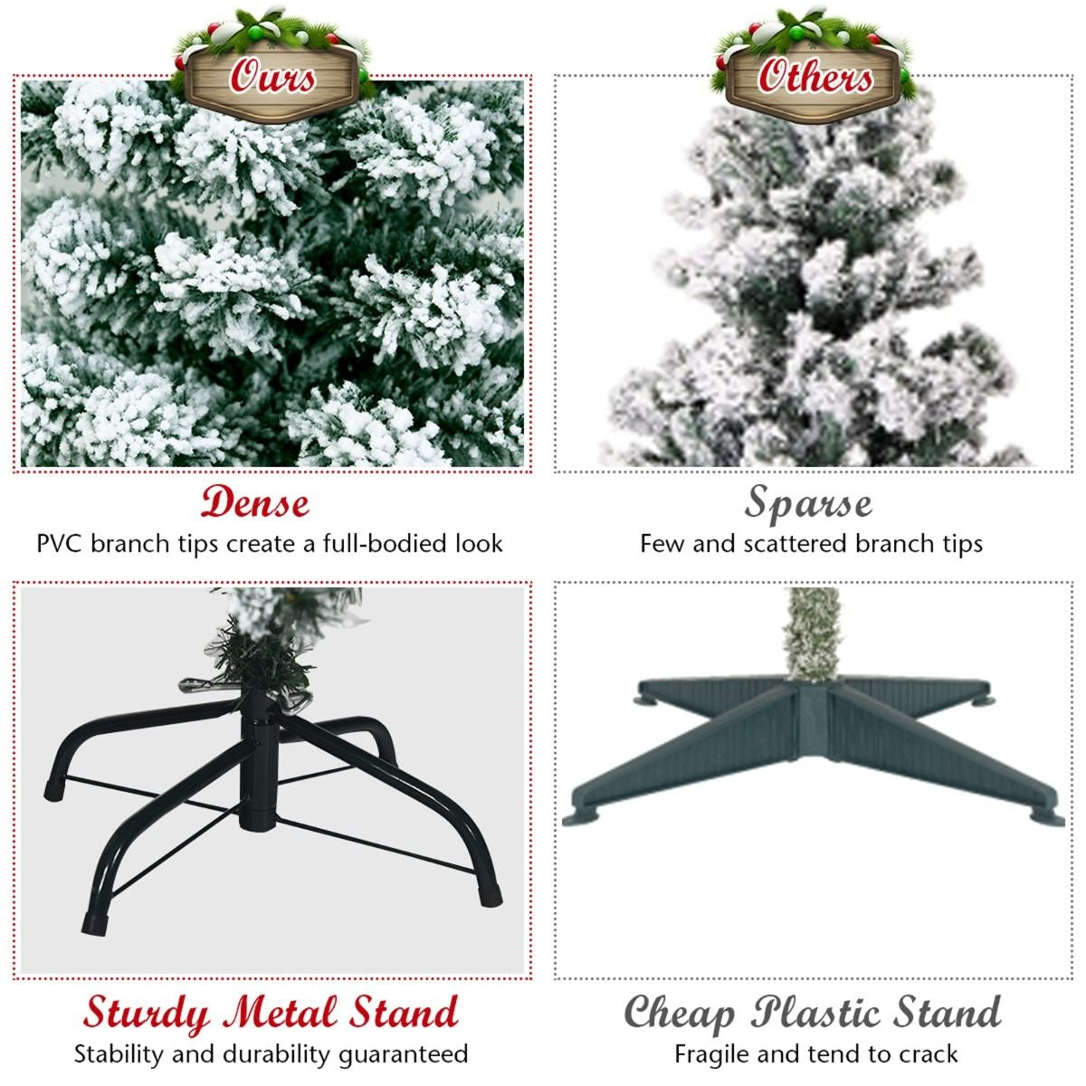 Coast 135 cm großer Weihnachtsbaum verschneit mit Metallständer