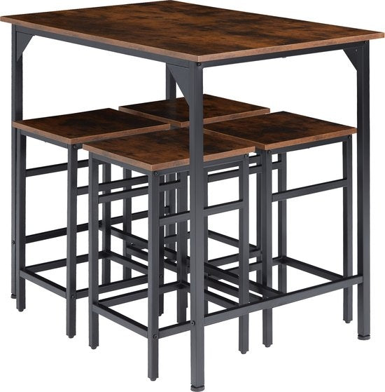 tectake - Bistrotisch-Set / Stehtisch-Set Edinburgh industrial dark - 404306